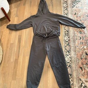 SKIMS Charcoal Hoodie and Joggers Set